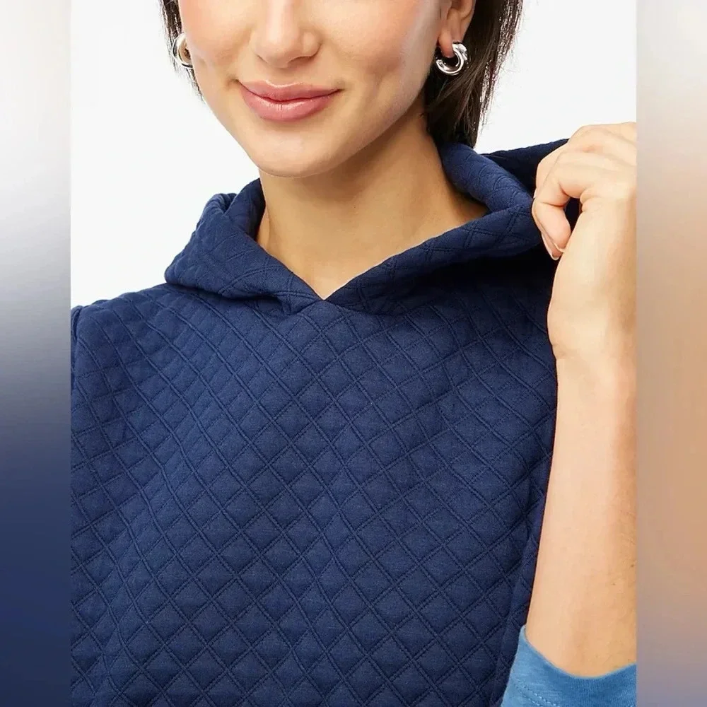 J. Crew navy quilted hoodie sz xxs